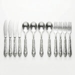 Barok Esintili Vintage Kabartma Desenli 12 Parça Çatal Bıçak Seti (4 Kişilik)