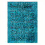 Restore Edilmiş ve Boyanmış Vintage Isparta Halısı | Eskitme Turkuaz