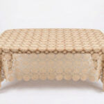 Rustik Desenli El Dokuması Dikdörtgen Masa Örtüsü - Bej